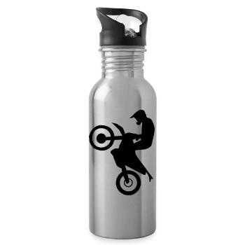 Hard Enduro Rider - Trinkflasche mit integriertem Trinkhalm - Lightsilver - Rechts