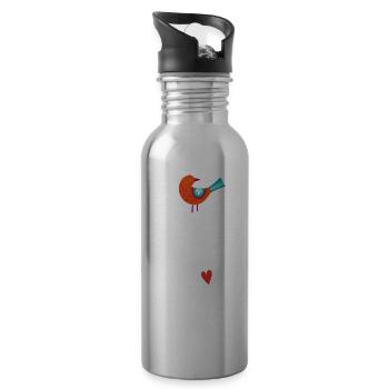 Save the planet - Trinkflasche mit integriertem Trinkhalm - Lightsilver - Rechts
