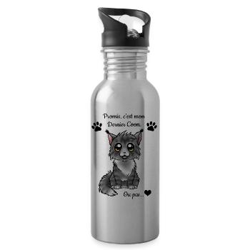 Maine Coon - Black Silver - Gourde avec paille intégrée - argent clair - Droite