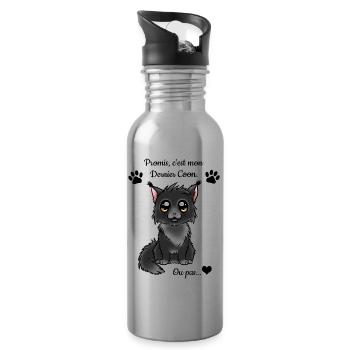 Maine Coon - Black Smoke - Gourde avec paille intégrée - argent clair - Droite