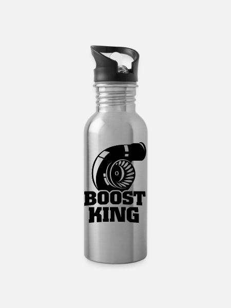 Boost King - Trinkflasche mit integriertem Trinkhalm - Lightsilver