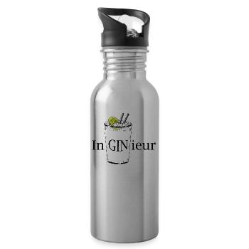 InGINieur - Trinkflasche mit integriertem Trinkhalm - Lightsilver - Rechts