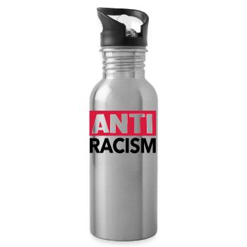 Anti racism - shirt anti racisme - Gourde avec paille intégrée - argent clair - Droite