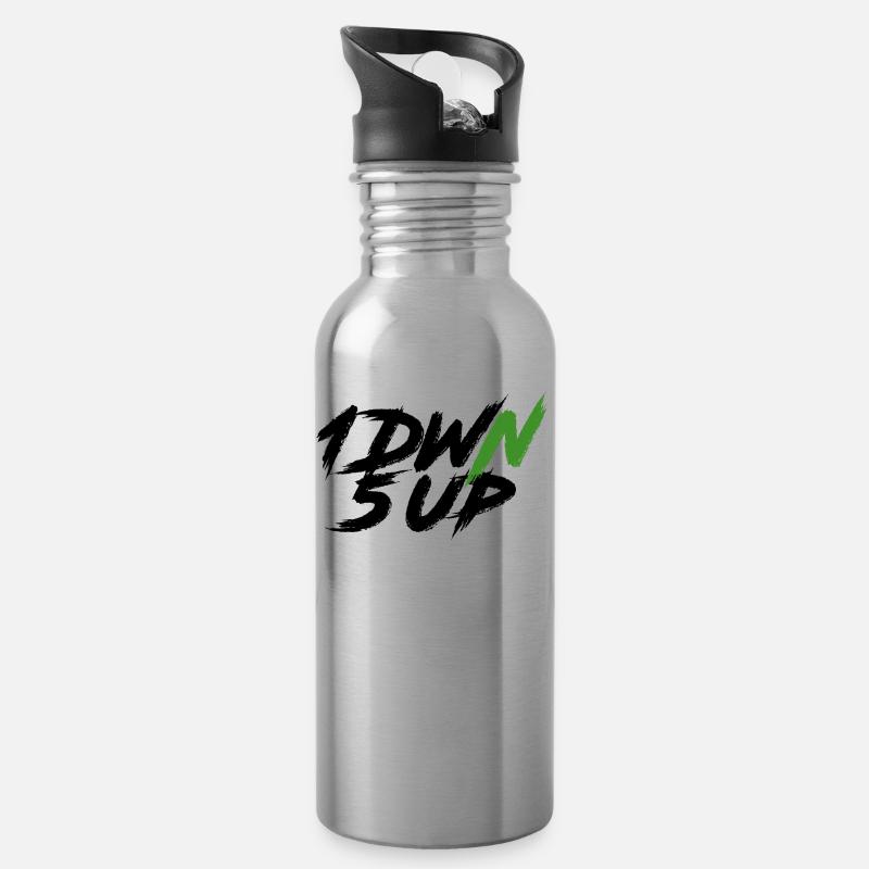 1DWN5UP noir - Gourde avec paille intégrée - argent clair