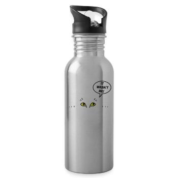 Cadeau chat perso coquin maine coon persan - Gourde avec paille intégrée - argent clair - Droite