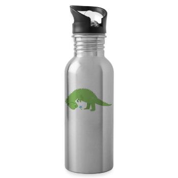 T-Rex - Water bottle with straw - silver - Right