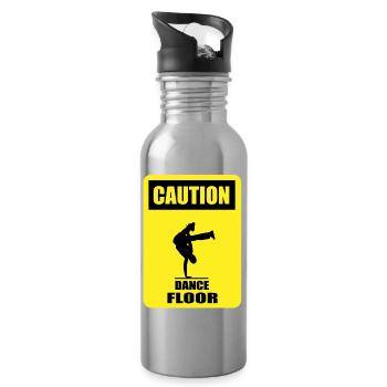 CAUTION - Dance Floor - Water bottle with straw - silver - Right