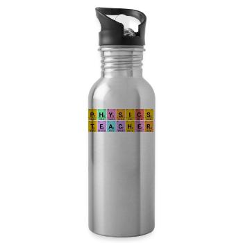 Physics Teacher Chemical Elements - Water bottle with straw - silver - Right