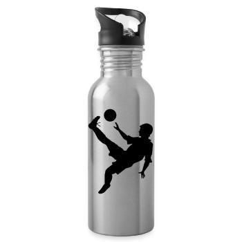 Fallrueckzieher - Trinkflasche mit integriertem Trinkhalm - Lightsilver - Rechts