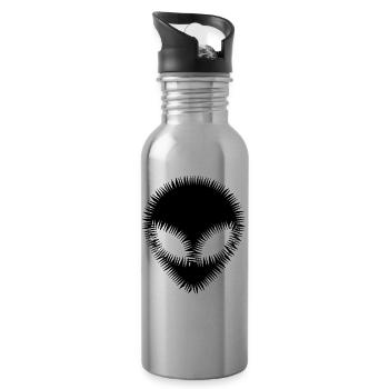 Alien opf Stachel - Trinkflasche mit integriertem Trinkhalm - Lightsilver - Rechts