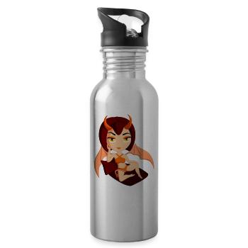 Sexy Teufelchen Halloween - Trinkflasche mit integriertem Trinkhalm - Lightsilver - Rechts