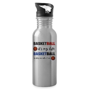 Basketball It's My Life Basketball is Who I Am - Water bottle with straw - silver - Right