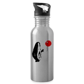 Avocado Es ist Kunst Obst Luftballon Geschenk - Trinkflasche mit integriertem Trinkhalm - Lightsilver - Rechts