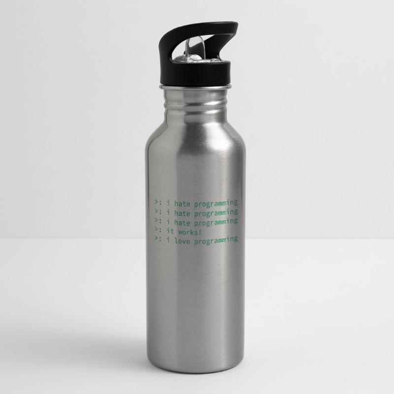 Programmer coden hate nerd geek funny gift Water bottle with straw