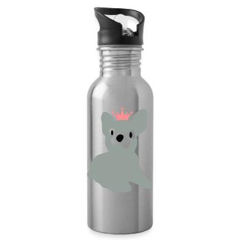dog - Water bottle with straw - silver - Right