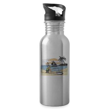 Pêche pêcheur passe-temps pêche pêche sportive - Gourde avec paille intégrée - argent clair - Droite