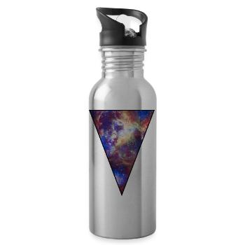 Galaxy - Space - Stars - Cosmic - Art - Universe - Water bottle with straw - silver - Right