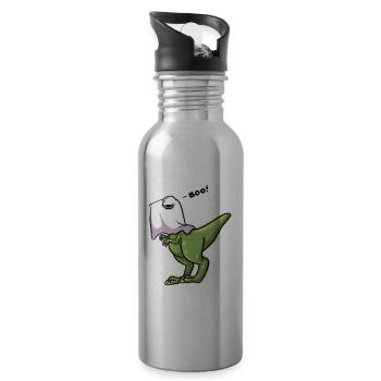 Dinosaurierentwurf Halloweens T Rex Lustiger Entwurf - Trinkflasche mit integriertem Trinkhalm - Lightsilver - Rechts