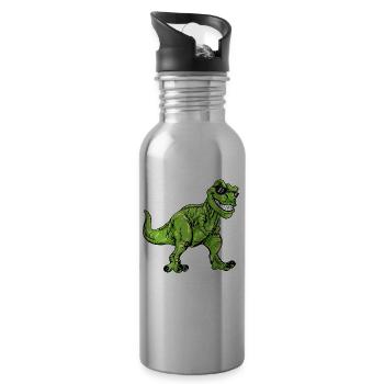 T-Rex costume cool Dino dinosaure jeune cadeau - Gourde avec paille intégrée - argent clair - Droite