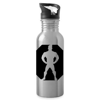 Super Hero Design - Trinkflasche mit integriertem Trinkhalm - Lightsilver - Rechts