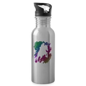 Reterin horse pony equestrian farm - Water bottle with straw - silver - Right