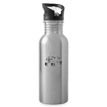 Leicht Abgelenkt von Traktoren Bauer Landwirt - Trinkflasche mit integriertem Trinkhalm - Lightsilver - Rechts