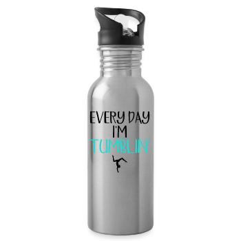 Turnerin Jeden Tag bin ich Tumblin ' - Trinkflasche mit integriertem Trinkhalm - Lightsilver - Rechts