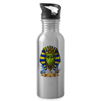 Alien Egypte Pharaon Toutankhamon Ancien Anunnaki - Gourde avec paille intégrée - argent clair - Droite