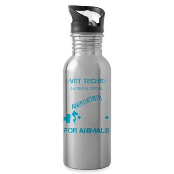 Vet Tech Veterinary Technician Job Title - Trinkflasche mit integriertem Trinkhalm - Lightsilver - Rechts