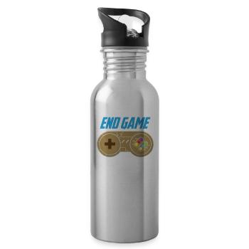 Helden Stern Superhero Comic Cartoon Game Geschenk - Trinkflasche mit integriertem Trinkhalm - Lightsilver - Rechts