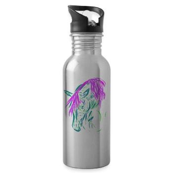 Horse - Water bottle with straw - silver - Right