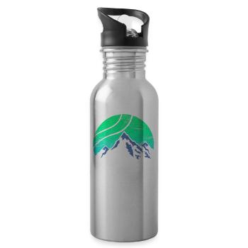 Hiking mountains vintage shirt - Water bottle with straw - silver - Right