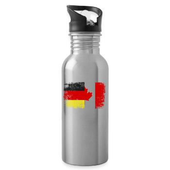Kanada Kanada-Flagge Deutschland Cool Geschenk - Trinkflasche mit integriertem Trinkhalm - Lightsilver - Rechts