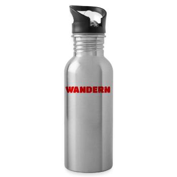 Wandern lustiger Spruch - Trinkflasche mit integriertem Trinkhalm - Lightsilver - Rechts