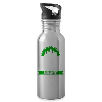 Zimmermann Carpenter Carpentry Saying Gift - Water bottle with straw - silver - Right