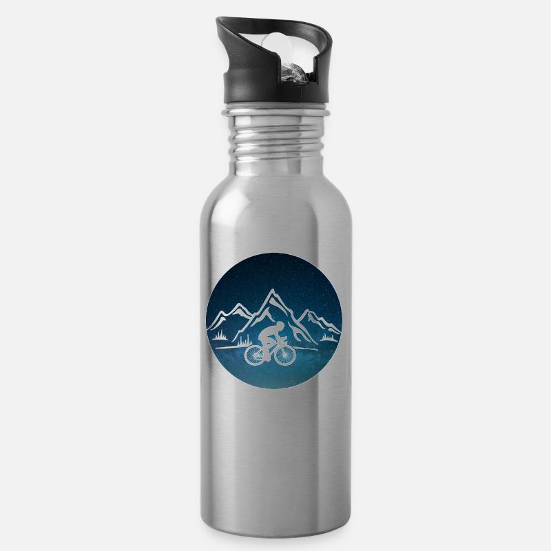 Vélo vélo montagnes - Gourde avec paille intégrée - argent clair