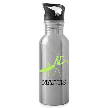 Gottesanbeterin – Illustration für Naturfreunde - Trinkflasche mit integriertem Trinkhalm - Lightsilver - Rechts