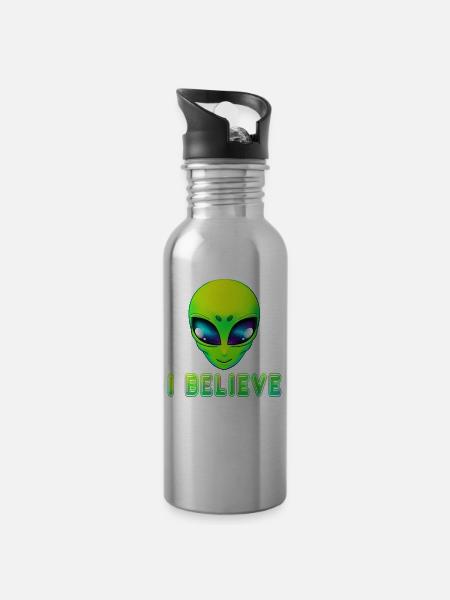 Extraterrestres extraterrestres - Gourde avec paille intégrée - argent clair