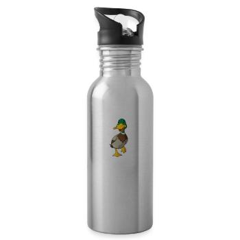 Ich Mag Halt Enten Ok? Ente Geschenk - Trinkflasche mit integriertem Trinkhalm - Lightsilver - Rechts