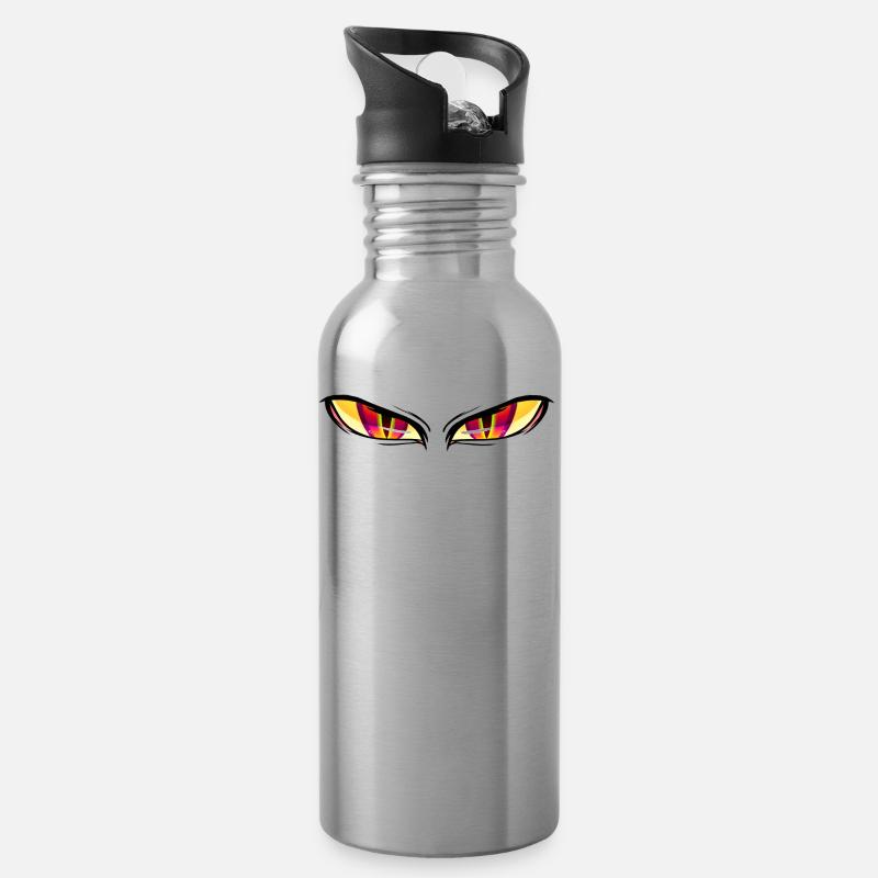 Yeux lion mort - Gourde avec paille intégrée - argent clair