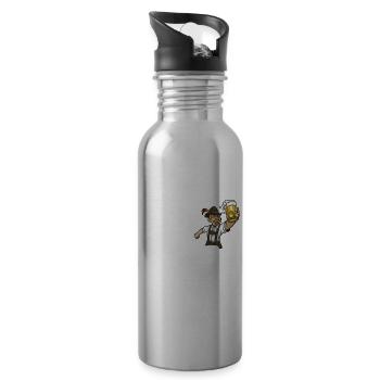 Jugend Vergeht Durst Bleibt Geschenk - Trinkflasche mit integriertem Trinkhalm - Lightsilver - Rechts