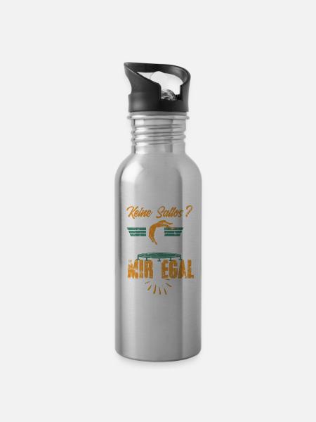 Trampolin Kunststücke - Trinkflasche mit integriertem Trinkhalm - Lightsilver