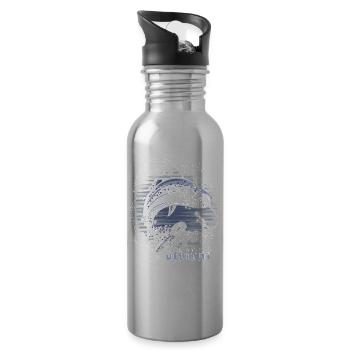 Rute Raus Der Spass Beginnt Angler Fische Geschenk - Trinkflasche mit integriertem Trinkhalm - Lightsilver - Rechts