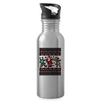 Noël moche Noël Père Noël - Gourde avec paille intégrée - argent clair - Droite