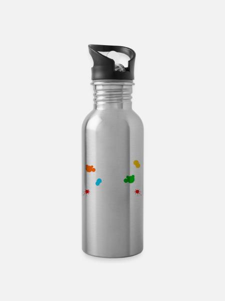 Malermeister Maler Geselle Lackierer Geschenk - Trinkflasche mit integriertem Trinkhalm - Lightsilver
