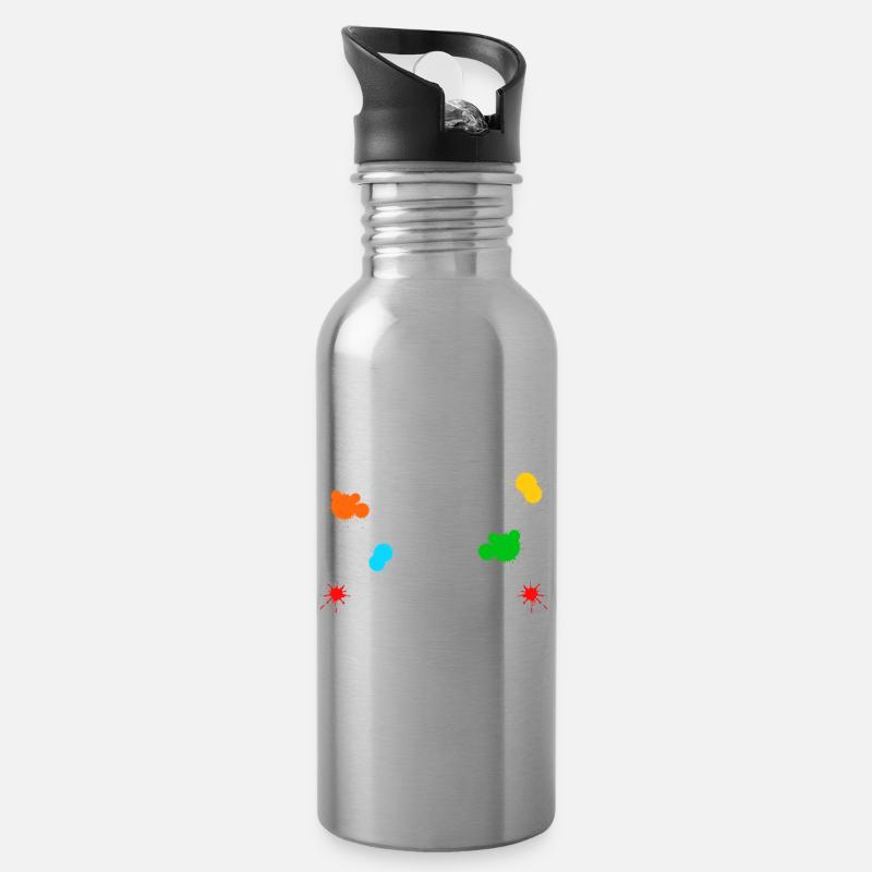 Malermeister Maler Geselle Lackierer Geschenk - Trinkflasche mit integriertem Trinkhalm - Lightsilver