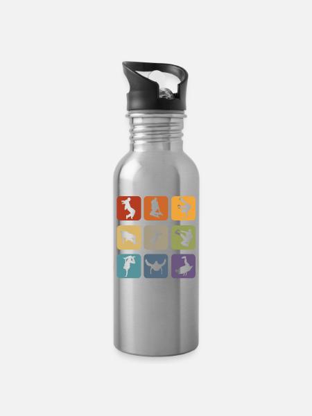 Breakdancer Breakdance B-Boying Tänzer Geschenk - Trinkflasche mit integriertem Trinkhalm - Lightsilver