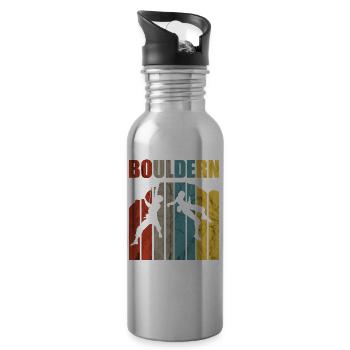 Bouldering fun cadeau de grimpeur fun boulderer - Gourde avec paille intégrée - argent clair - Droite