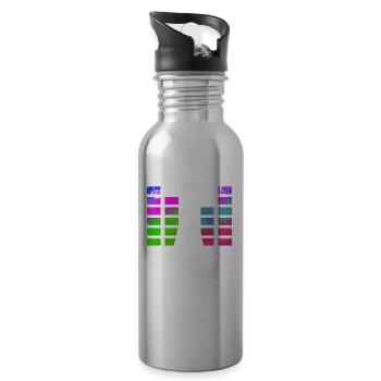 Battez le volume fort musique fête alcool - Gourde avec paille intégrée - argent clair - Droite