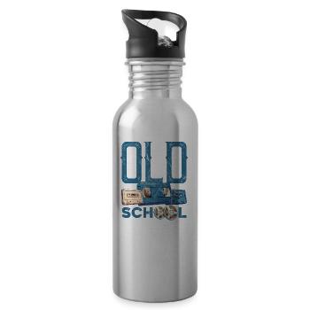 Old School Vintage Party Costume Outfit - Water bottle with straw - silver - Right